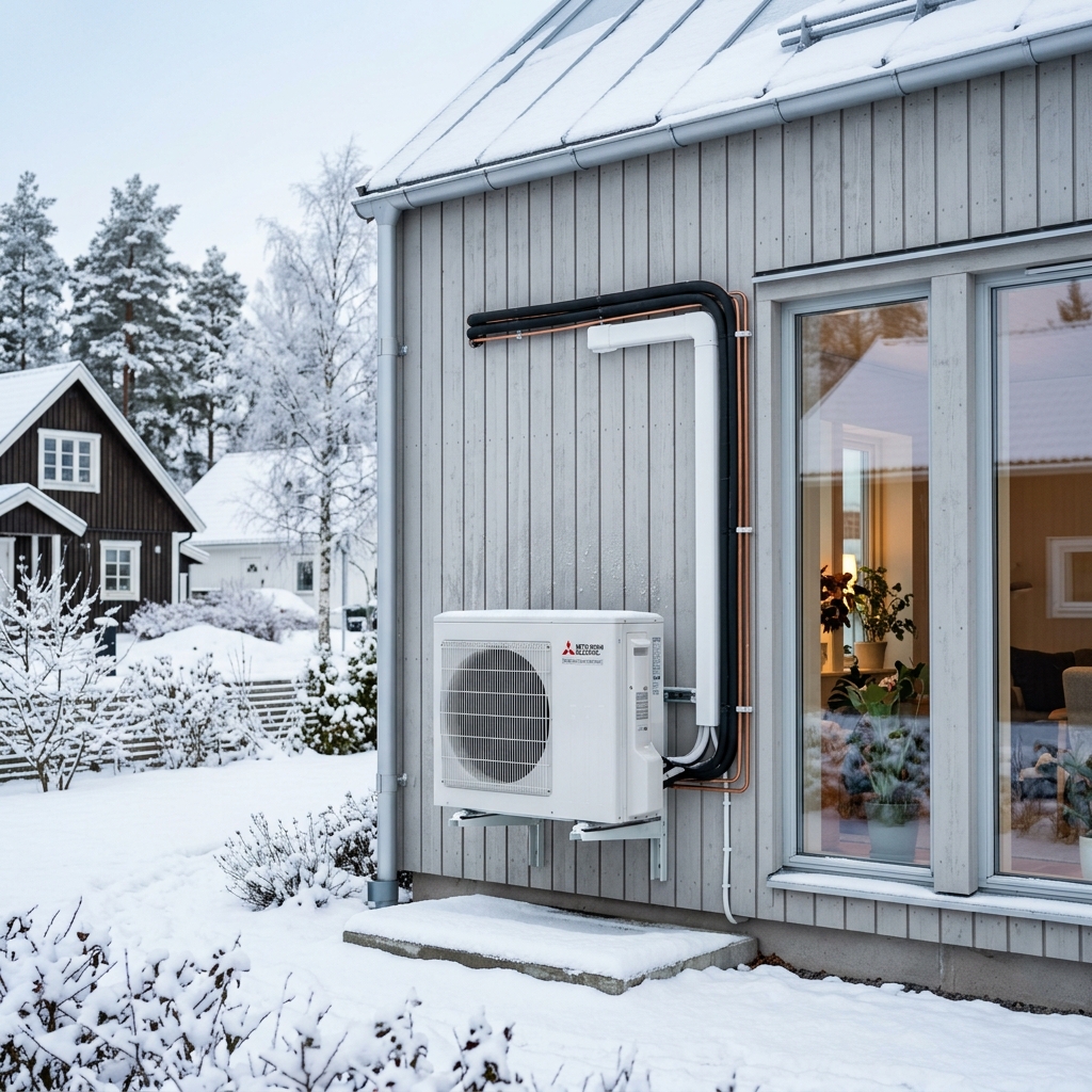 Montering av varmepumpe på enebolig i Innlandet